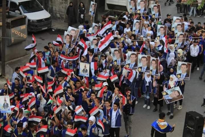 دام برس : شبيبة حلب في احتفالية ضخمة لتقول نحن معك يا أسد